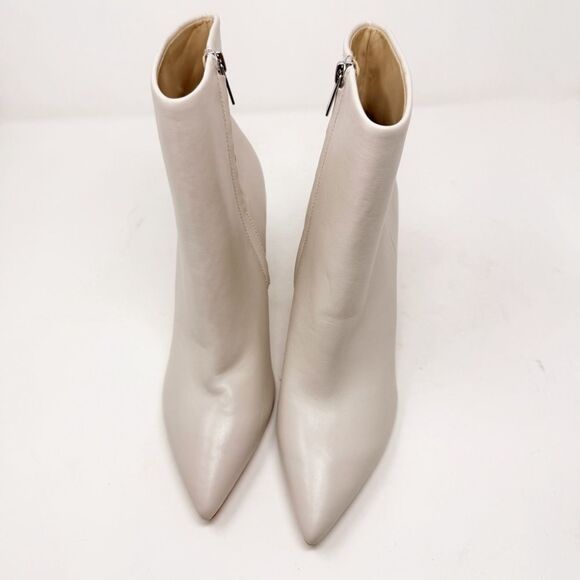 Marc Fisher White Leather Ulani Heeled Boot Pointed Toe Size 10 - Picture 2 of 6